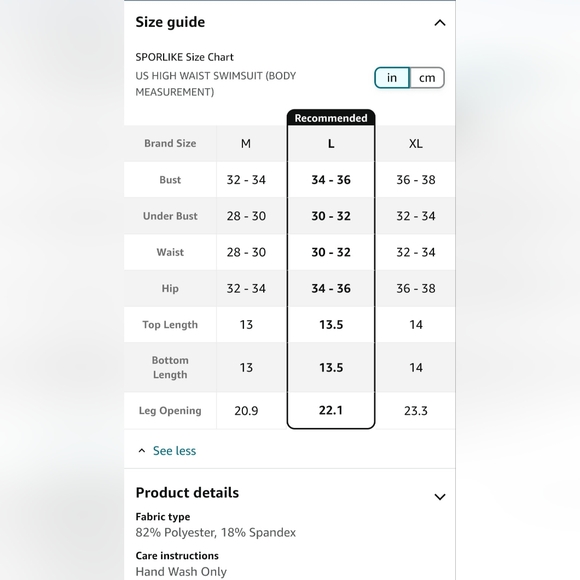 SPORLIKE NWT Ruffle High Waisted Swimsuit Two Pieces Push Up Bikini Size Large - Picture 6 of 6